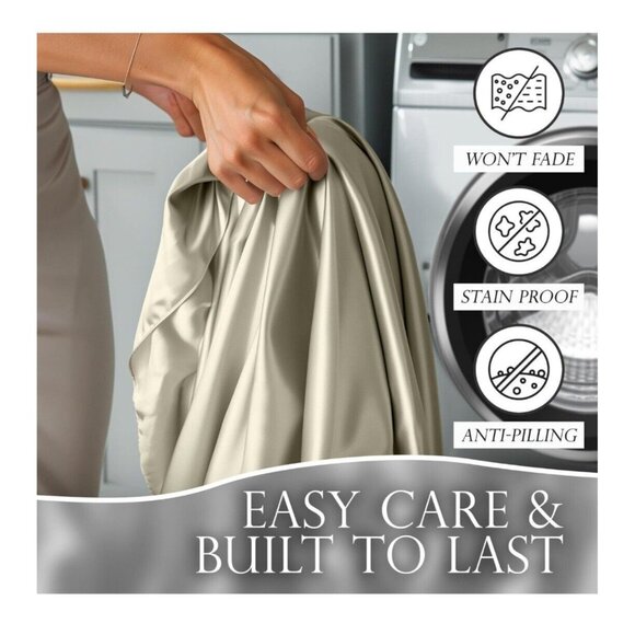 Luxury Satin Bed Sheet Set With 15" Extra Deep Pocket For Flawless Fit - Picture 6 of 7